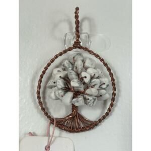 Handmade Wirewrapped Copper and Howlite Crystal Tree of Life,2-3inch Wall Decor